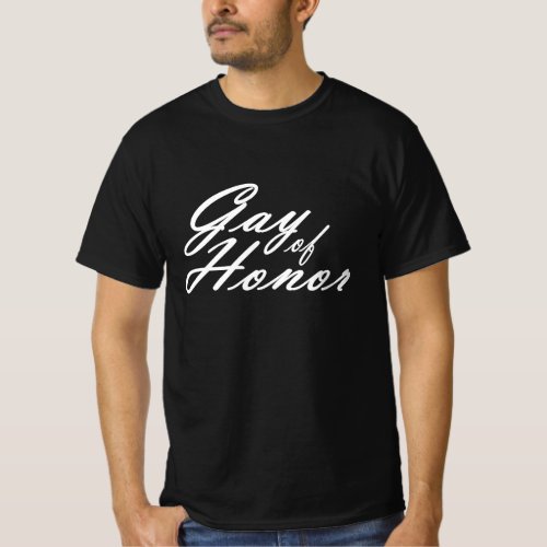 Gay of Honor Style  Bridal Party Custom Keepsake T_Shirt
