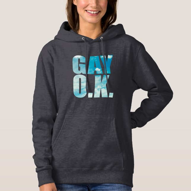 GAY OK cloudy hipster style Hoodie (Front)
