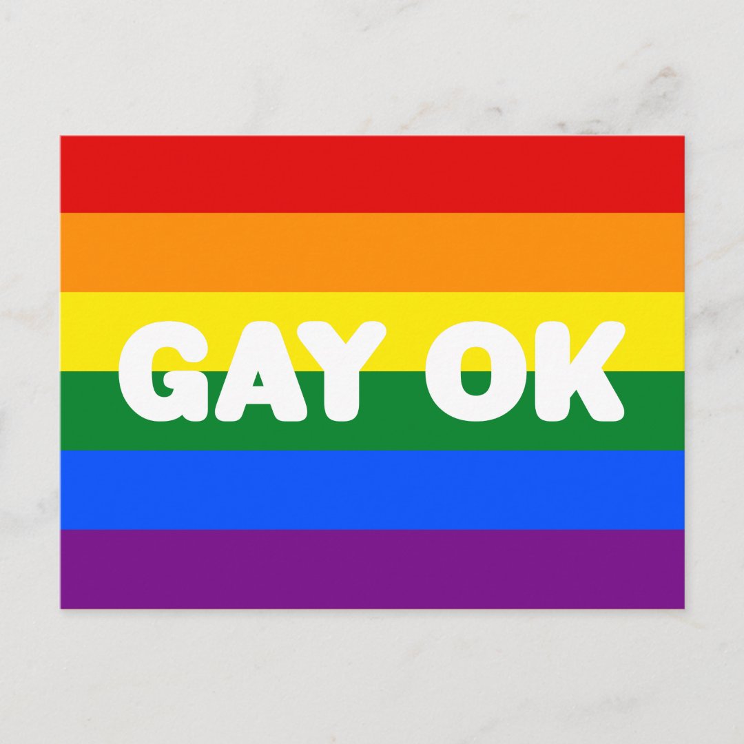 Gay Ok Lgbt 6 Stripe Rainbow Gay Pride Flag Postcard Zazzle