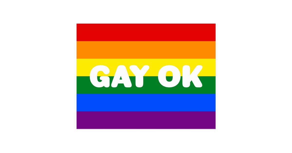 Gay Ok Lgbt 6 Stripe Rainbow Gay Pride Flag Postcard