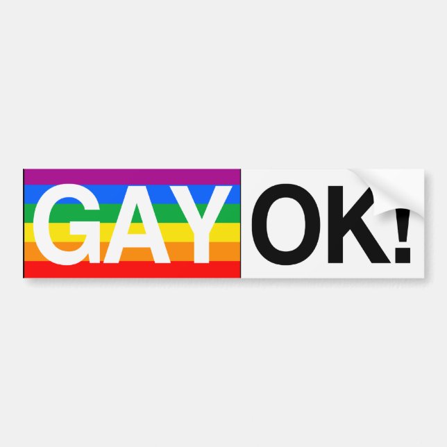 GAY OK  --.png Bumper Sticker (Front)