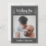 Gay Olde Christmas LGBTQ Chalkboard Christmas Holiday Card<br><div class="desc">Celebrate your love and wish friends and family well with this personalized Christmas card. Add your photo and custom message on back.</div>