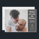 Gay Olde Christmas LGBTQ Chalkboard Christmas Holiday Card<br><div class="desc">Celebrate your love and wish friends and family well with this personalized Christmas card. Add your photo and custom message on back.</div>