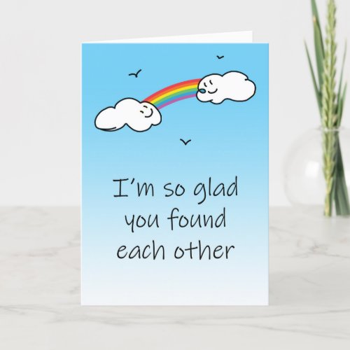 Gay or Lesbian Couple Anniversary Rainbow  Clouds Card