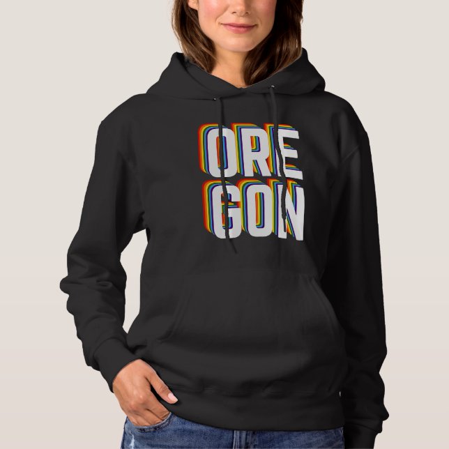 Gay Oregon Pride LGBTQ, Gay Pride , Queer Oregon R Hoodie (Front)