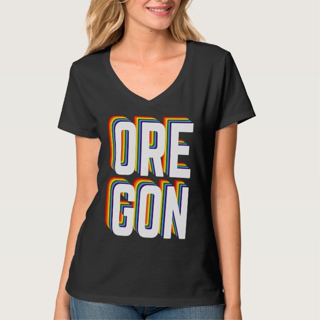 Gay Oregon Pride LGBTQ, Gay Pride , Queer Oregon R T-Shirt (Front)