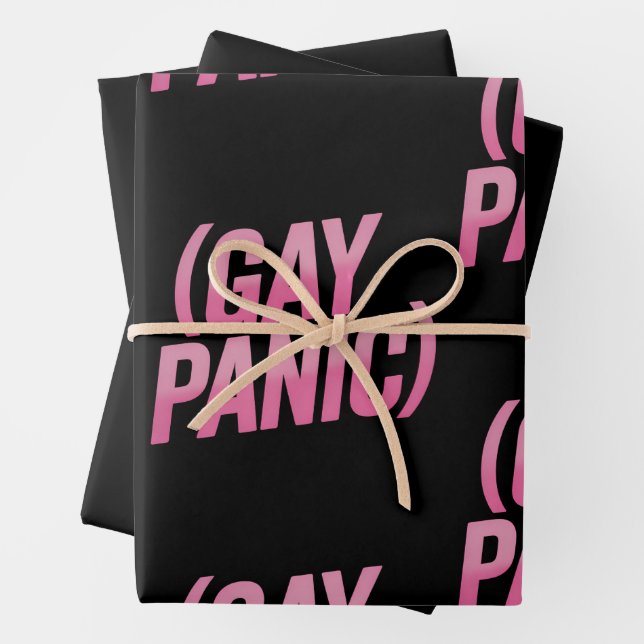 Gay Panic LGBTQ Protest Pride Wrapping Paper Sheets (In situ)