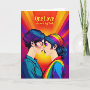 Gay Partner Lesbian Anny Rainbow Asian American Card