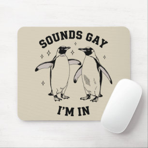 Gay Penguin Sounds Gay I'm In Vintage Queer Lgbtq Mouse Pad