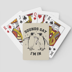 Gay Penguin Sounds Gay I'm In Vintage Queer Lgbtq Poker Cards