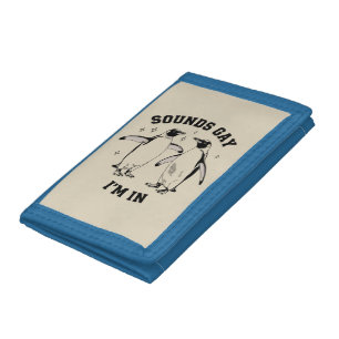 Gay Penguin Sounds Gay I'm In Vintage Queer Lgbtq Trifold Wallet