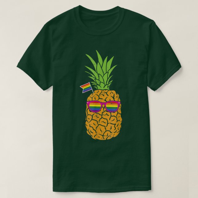 Gay Pineapple Funny Fruit LGBT Pride Gift T-Shirt (Design Front)