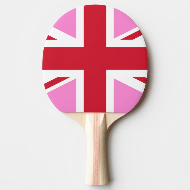 Gay Pink UK Pride Flag Ping Pong Paddle (Front)