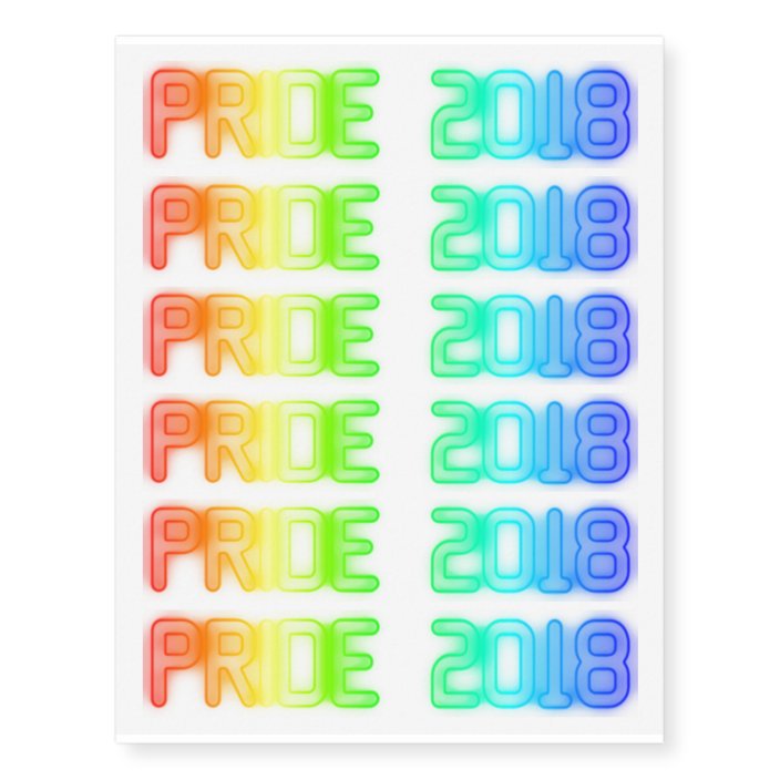 Gay Pride 2018 Rainbow Flag Lgbt Typography Temporary Tattoos