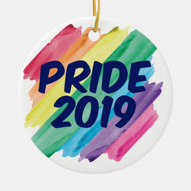 Gay Pride 2019 Ceramic Ornament (Front)