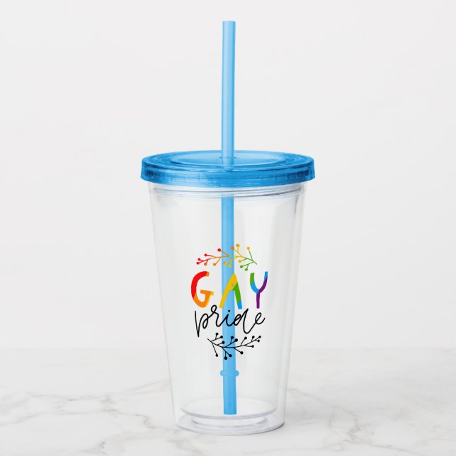 Gay Pride Acrylic Tumbler (Front)