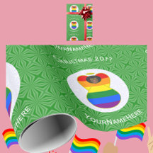 Gay Pride African Angel Christmas Flag Personalize