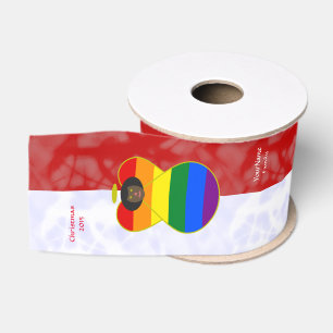 Gay Pride African Angel Flag Red White Personalize Grosgrain Ribbon
