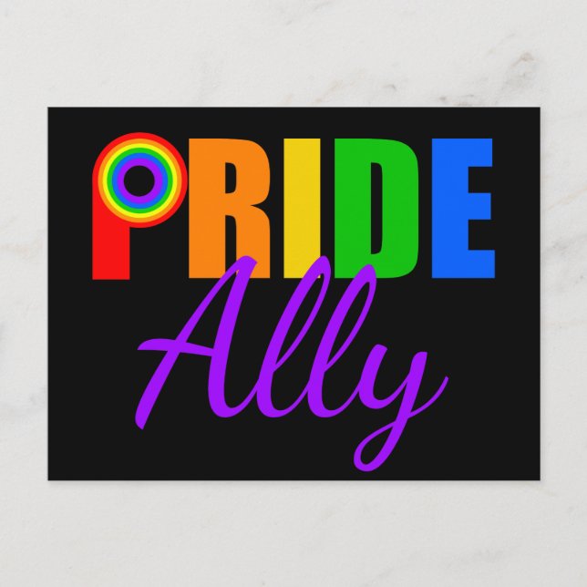 Gay Pride Ally LGBTQ Rainbow Alliance Postcard (Front)