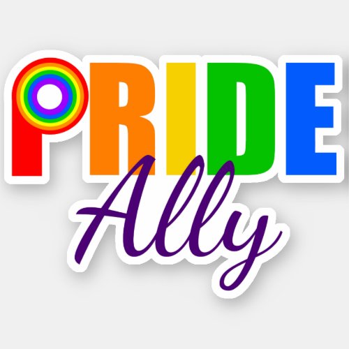 Gay Pride Ally LGBTQ Rainbow Alliance Sticker