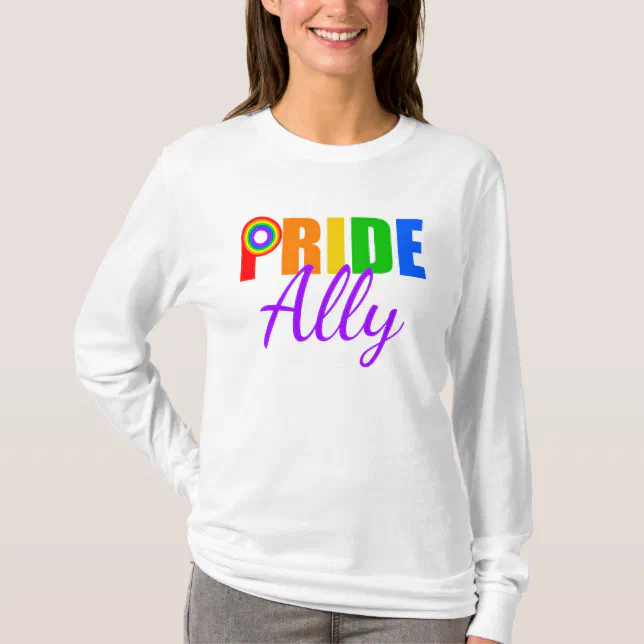 Gay Pride Ally LGBTQ Rainbow Alliance T-Shirt | Zazzle