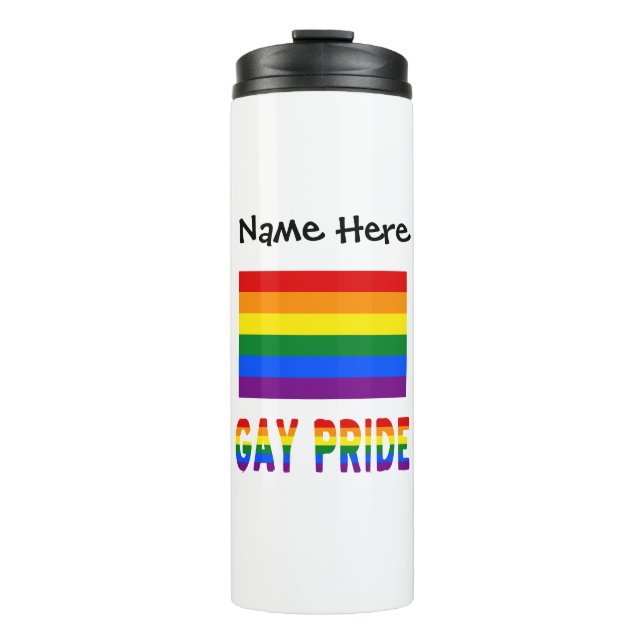 Gay Pride and Rainbow Flag Personalized  Thermal Tumbler (Front)