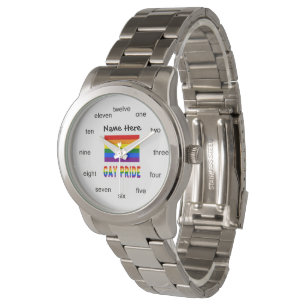 Gay Pride and Rainbow Flag Personalized Watch