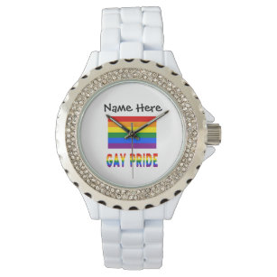 Gay Pride and Rainbow Flag Personalized  Watch