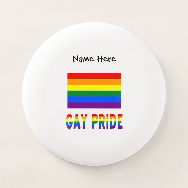 Gay Pride and Rainbow Flag Personalized  Wham-O Frisbee (Front)