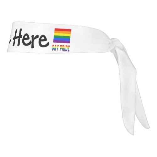 Gay Pride and Rainbow Flag with Your Name Tie Head Tie Headband
