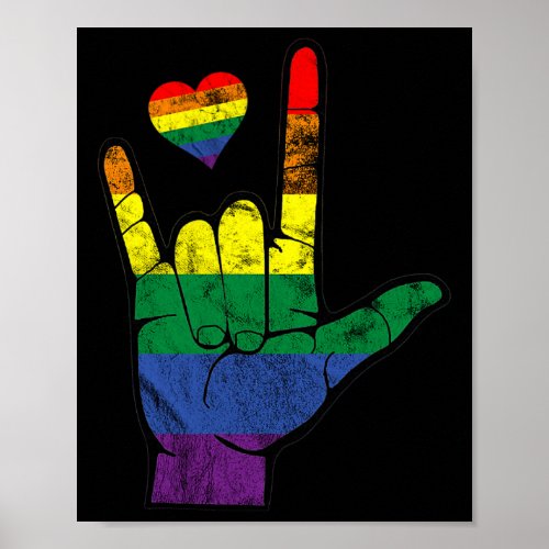 Gay Pride ASL Sign Languages LGBT Deaf Awareness M