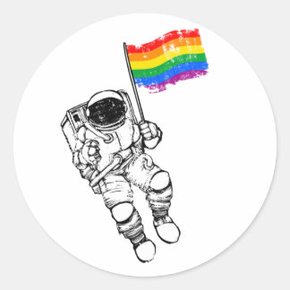 Gay Pride Astronaut T-Shirt Classic Round Sticker