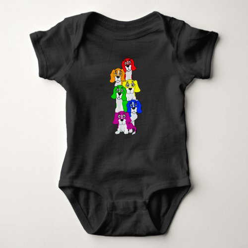 Gay Pride Beagle Dog Lover LGBT  Baby Bodysuit