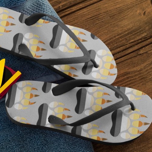 Gay Pride Bear Stripes Brown Black Flip Flops