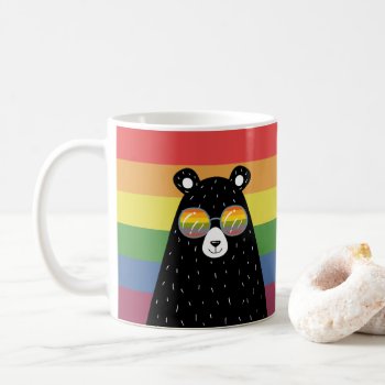 Gay Pride Bear Wearing Rainbow Sunglasses Coffee Mug by Neurotic_Designs at Zazzle
