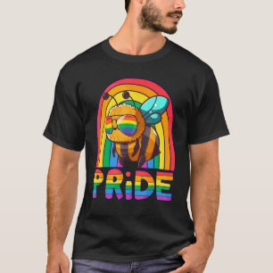 Gay Pride Bee LGBT Cute Bee Rainbow LGBT Gay Ally  T-Shirt