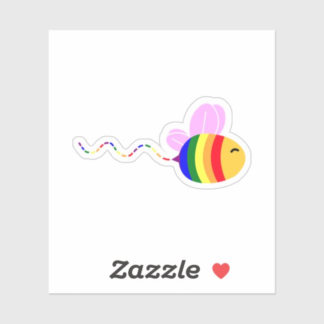 Gay Pride Bee Sticker (Sheet)