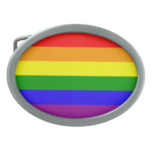 Gay pride belt buckle