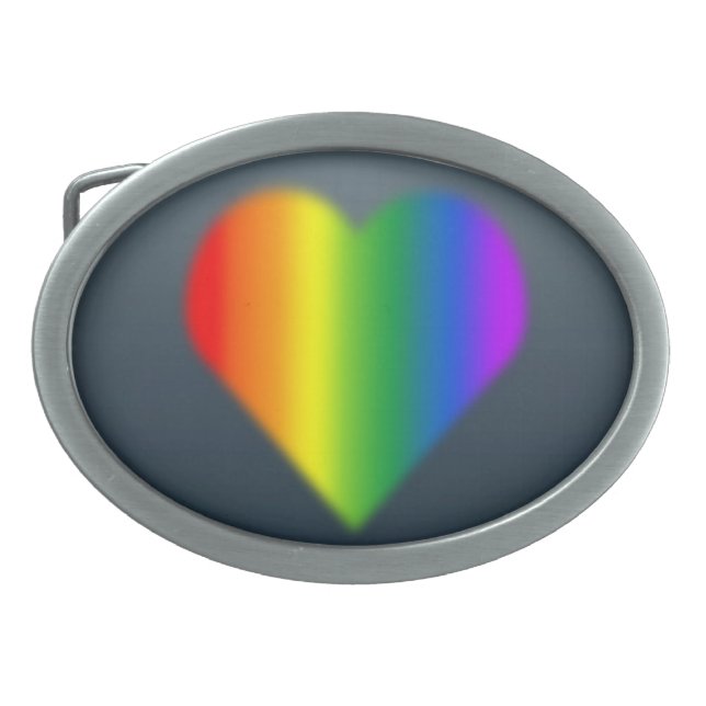 Gay Pride Belt Buckle Same-Sex Rainbow Love Gifts (Front)