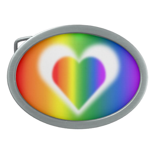 Gay Pride Belt Buckle Same-Sex Rainbow Love Gifts (Front)