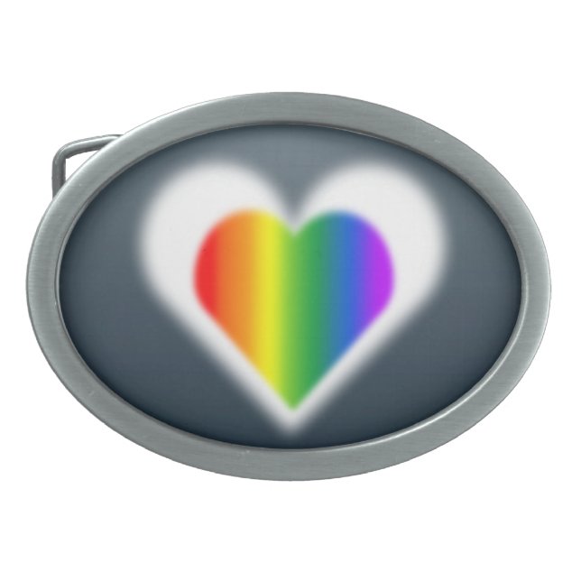 Gay Pride Belt Buckle Same-Sex Rainbow Love Gifts (Front)