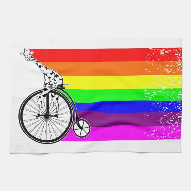 Gay pride bicycle kitchen towel (Horizontal)
