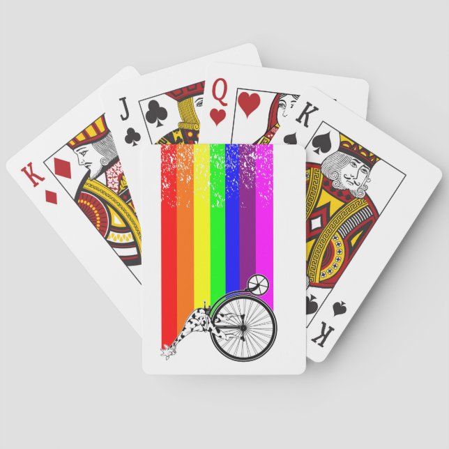 Gay pride bicycle poker cards (Back)
