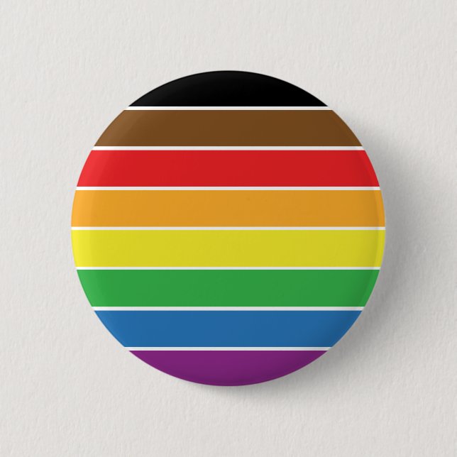 Gay Pride - BLM Gay Pride Flag - Rainbow Stripe Button (Front)