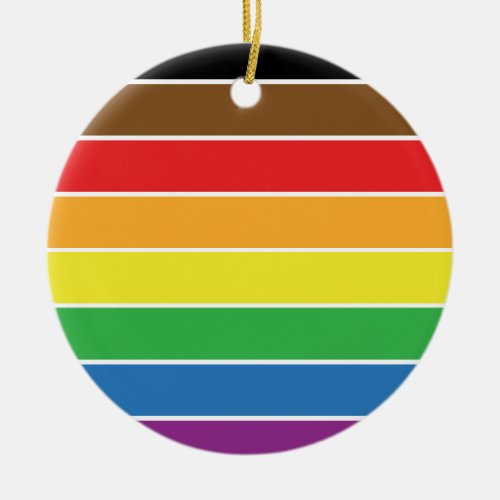 Gay Pride _ BLM Gay Pride Flag _ Rainbow Stripe Ceramic Ornament