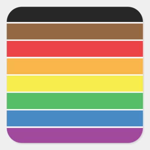 Gay Pride _ BLM Gay Pride Flag _ Rainbow Stripe Square Sticker
