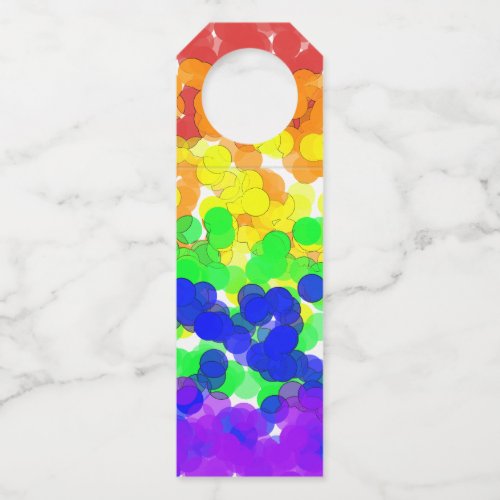 Gay Pride Bokeh Flag Bottle Hanger Tag