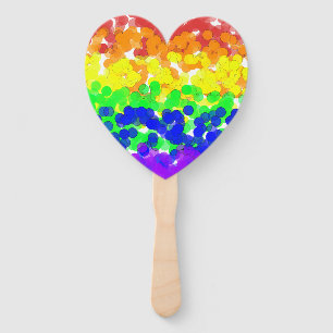 Gay Pride Bokeh Flag Hand Fan