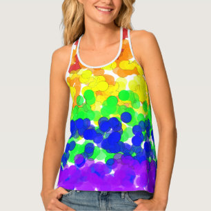 Gay Pride Bokeh Flag Necklace Tank Top