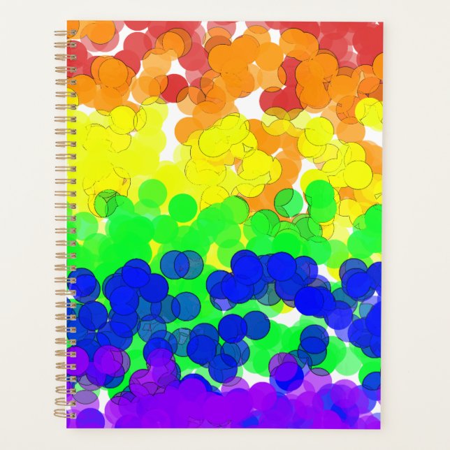 Gay Pride Bokeh Flag Planner (Front)